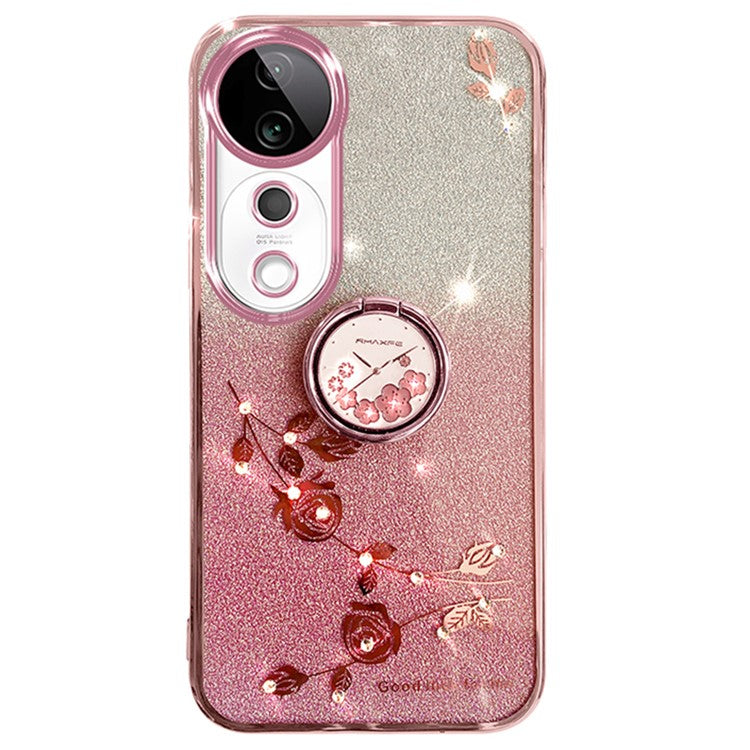 KADEM For vivo S19 Pro 5G Case Ring Holder Cute Floral TPU Phone Cover Gradient - Rose Gold