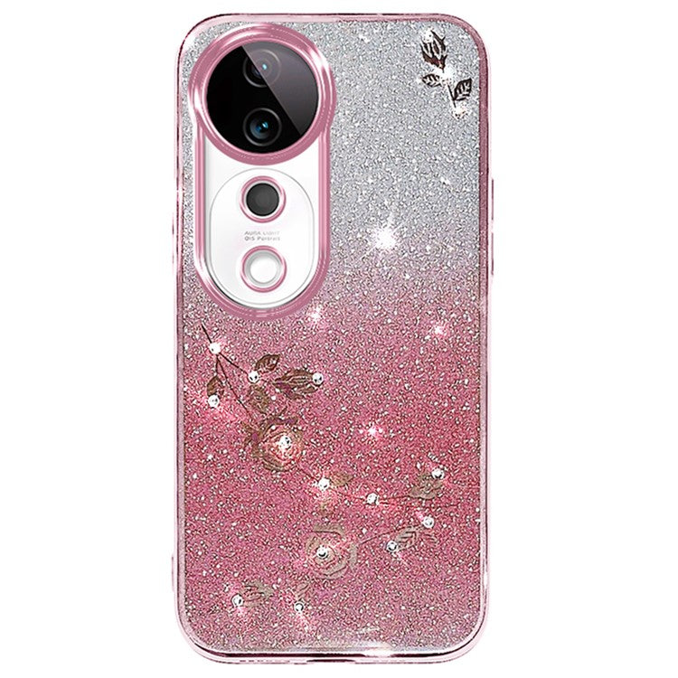 KADEM For vivo S19 Pro 5G Glitter Case Anti-Drop TPU Gradient Phone Cover - Rose Gold