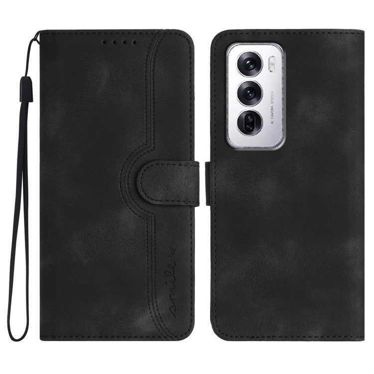 YX0030 For Oppo Reno12 5G (Global) / Reno12 Pro 5G (Global) Case Wallet Phone Leather Cover - Black