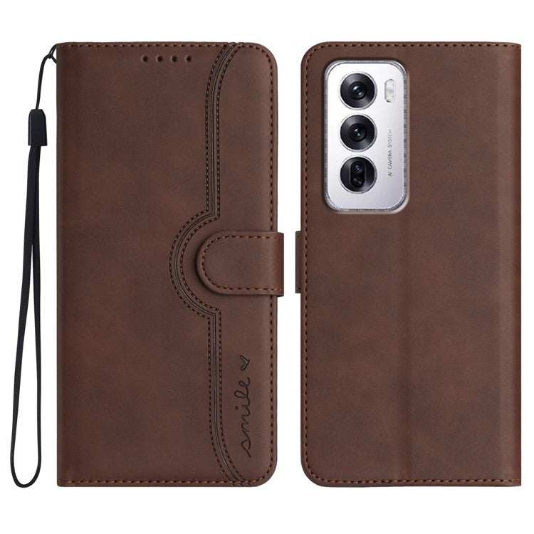 YX0030 For Oppo Reno12 5G (Global) / Reno12 Pro 5G (Global) Case Wallet Phone Leather Cover - Coffee