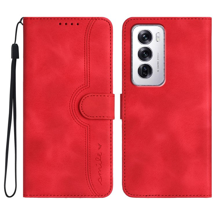 YX0030 For Oppo Reno12 5G (Global) / Reno12 Pro 5G (Global) Case Wallet Phone Leather Cover - Red