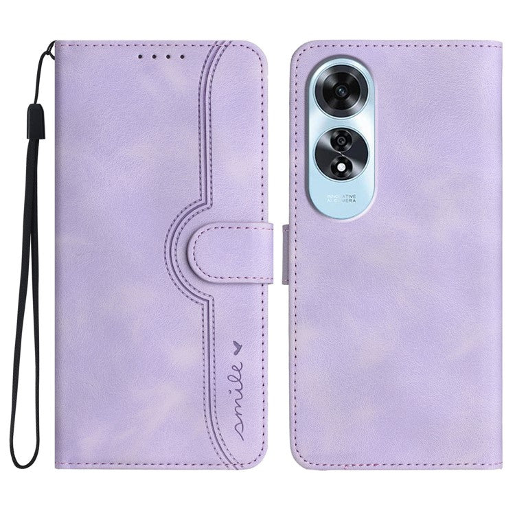 YX0030 For Oppo A60 4G Case Leather Phone Cover Stand Function - Light Purple