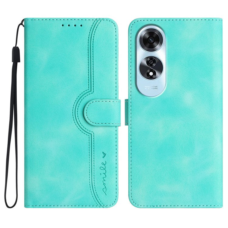 YX0030 For Oppo A60 4G Case Leather Phone Cover Stand Function - Baby Blue