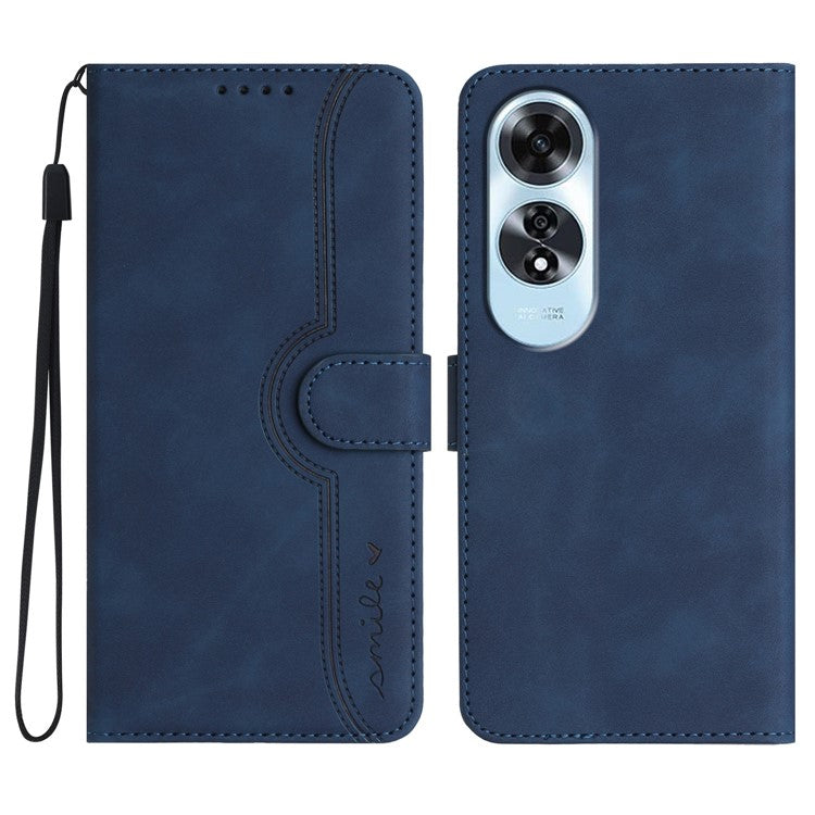 YX0030 For Oppo A60 4G Case Leather Phone Cover Stand Function - Sapphire