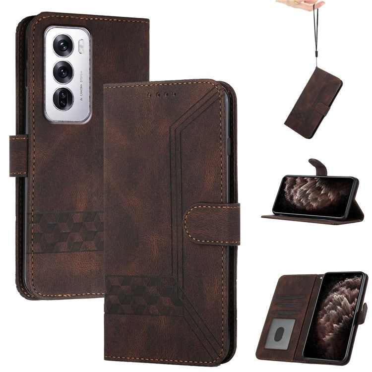 YX0010 Series for Oppo Reno12 5G (Global) / Reno12 Pro 5G (Global) Leather Phone Case Skin Touch Feel - Coffee