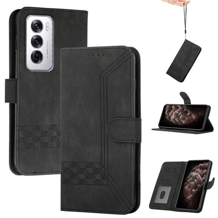 YX0010 Series for Oppo Reno12 5G (Global) / Reno12 Pro 5G (Global) Leather Phone Case Skin Touch Feel - Black