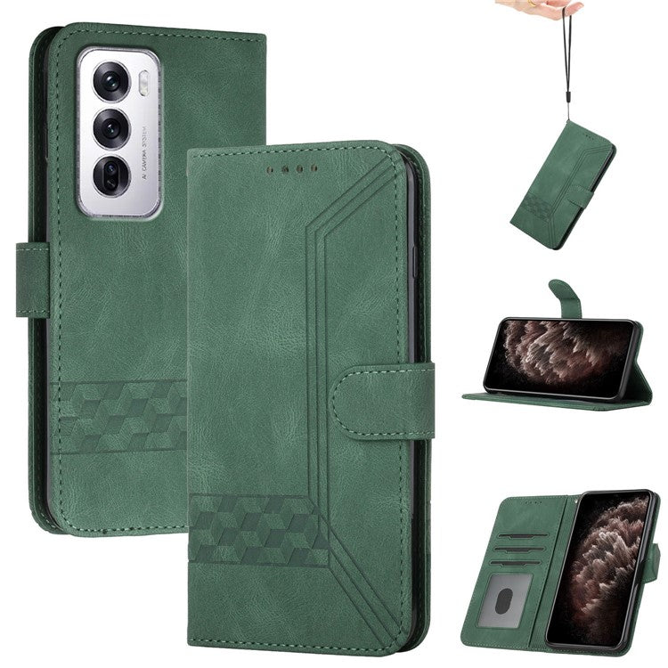 YX0010 Series for Oppo Reno12 5G (Global) / Reno12 Pro 5G (Global) Leather Phone Case Skin Touch Feel - Blackish Green