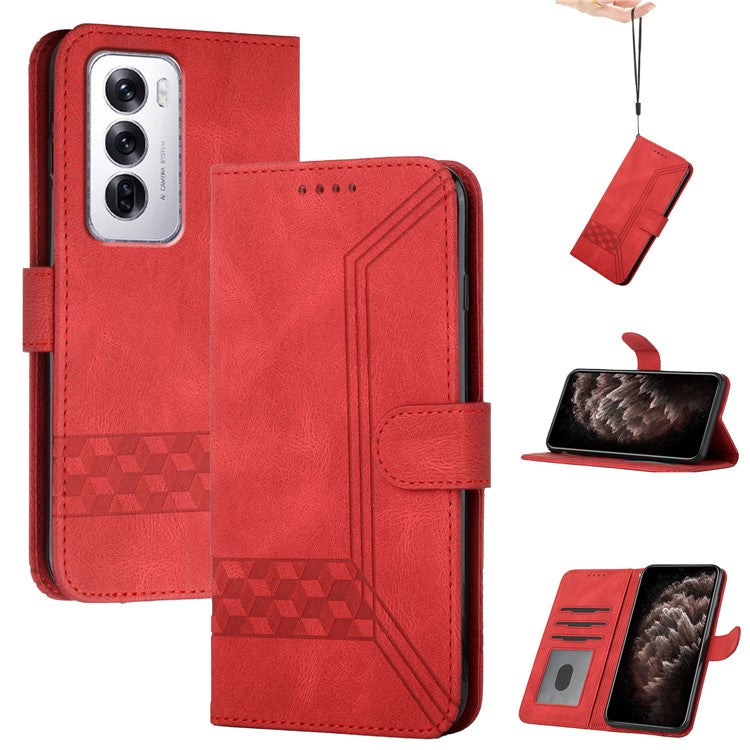 YX0010 Series for Oppo Reno12 5G (Global) / Reno12 Pro 5G (Global) Leather Phone Case Skin Touch Feel - Red