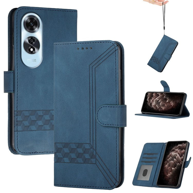 YX0010 Series for Oppo A60 4G Case Wallet Leather Phone Cover with Magnetic Clasp - Sapphire