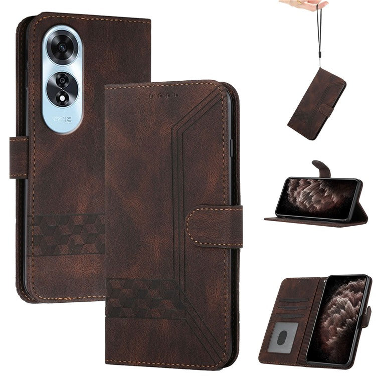 YX0010 Series for Oppo A60 4G Case Wallet Leather Phone Cover with Magnetic Clasp - Coffee