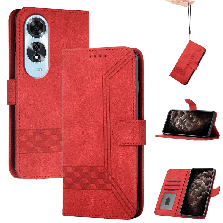 YX0010 Series for Oppo A60 4G Case Wallet Leather Phone Cover with Magnetic Clasp - Red