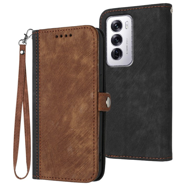 YX0020 For Oppo Reno12 5G (Global) / Reno12 Pro 5G (Global) Case Phone Leather Cover - Coffee