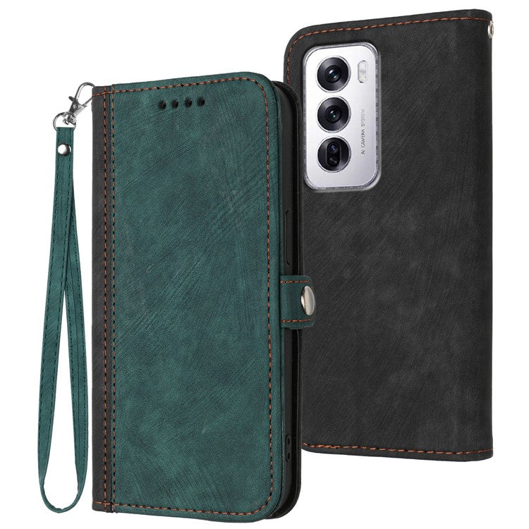 YX0020 For Oppo Reno12 5G (Global) / Reno12 Pro 5G (Global) Case Phone Leather Cover - Blackish Green