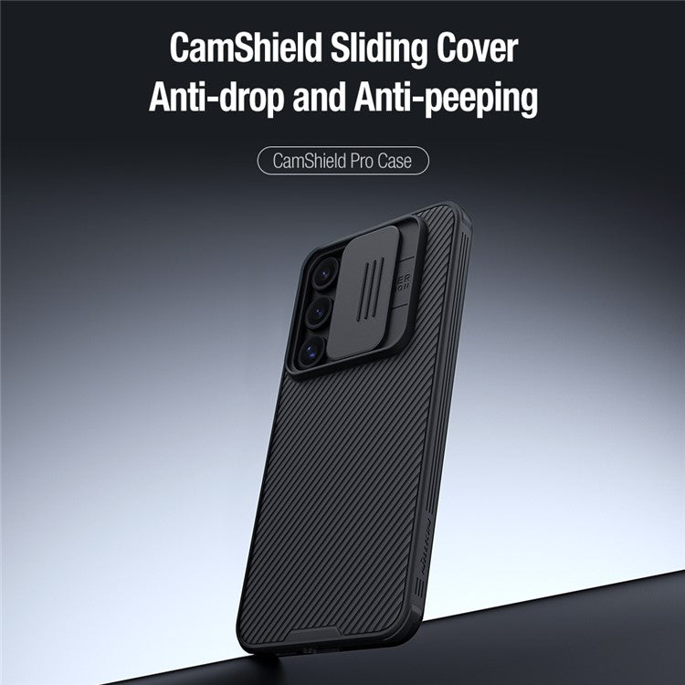 NILLKIN Camshield Pro Series for Samsung Galaxy S24 FE Case PC+TPU Slide Camera Lid Phone Cover - Black