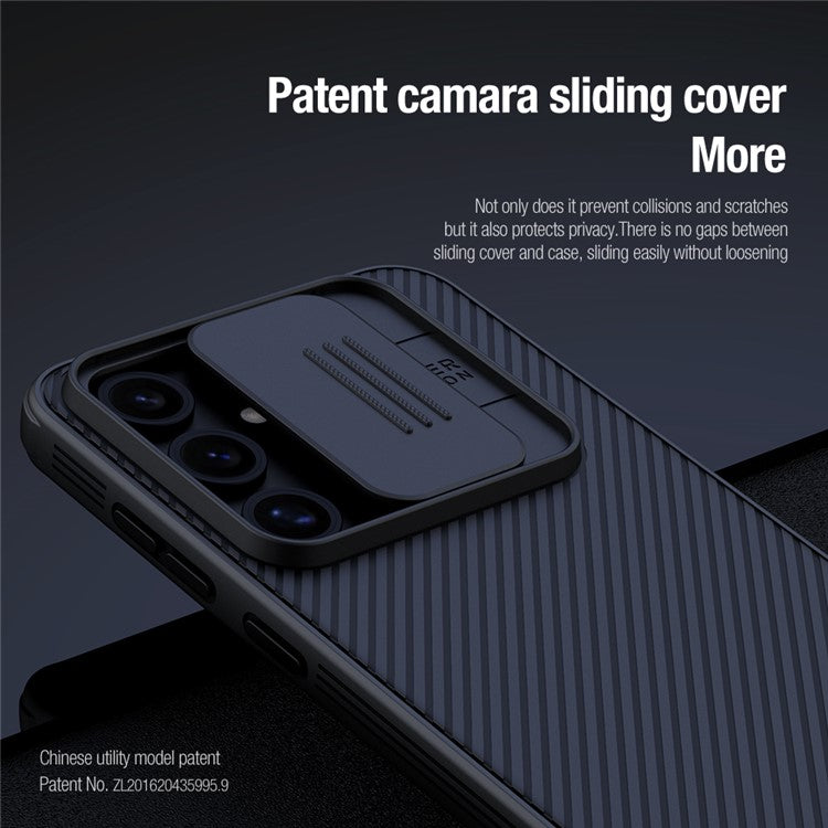 NILLKIN Camshield Pro Series for Samsung Galaxy S24 FE Case PC+TPU Slide Camera Lid Phone Cover - Black