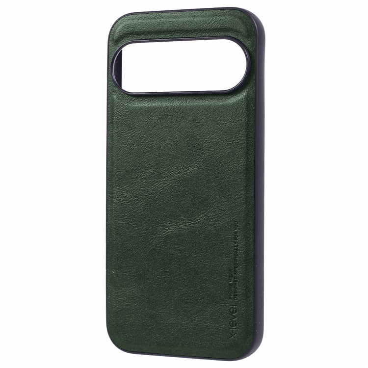 X-LEVEL Bojue-3 Series For Google Pixel 9 Pro XL Case PU Leather Business Phone Back Cover - Midnight Green