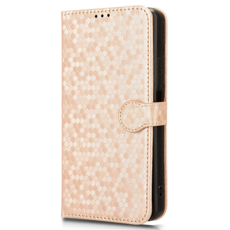 For vivo Y28 4G Wallet Case Anti-Drop Dot Pattern PU Leather Phone Cover - Rose Gold