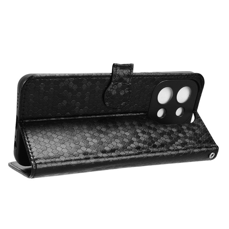 For vivo Y28 4G Wallet Case Anti-Drop Dot Pattern PU Leather Phone Cover - Black