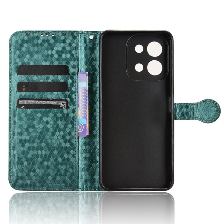 For vivo Y28 4G Wallet Case Anti-Drop Dot Pattern PU Leather Phone Cover - Green