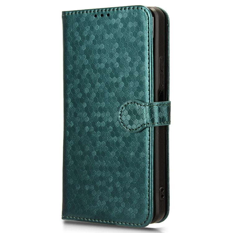 For vivo Y28 4G Wallet Case Anti-Drop Dot Pattern PU Leather Phone Cover - Green