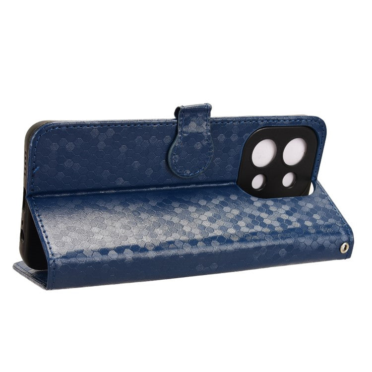 For vivo Y28 4G Wallet Case Anti-Drop Dot Pattern PU Leather Phone Cover - Dark Blue