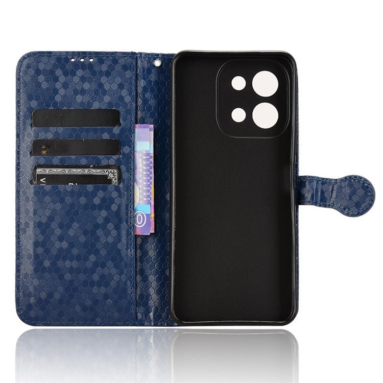 For vivo Y28 4G Wallet Case Anti-Drop Dot Pattern PU Leather Phone Cover - Dark Blue