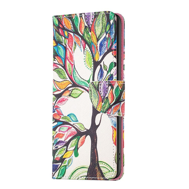 For vivo Y28 4G Case Leather Wallet Stand Phone Cover Pattern Printing - Life Tree