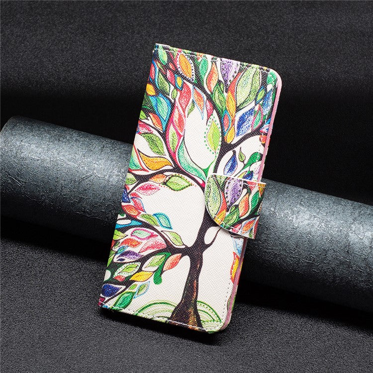 For vivo Y28 4G Case Leather Wallet Stand Phone Cover Pattern Printing - Life Tree