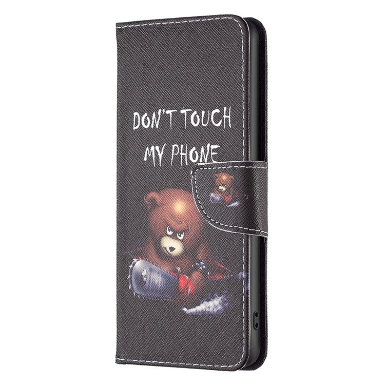 For vivo Y28 4G Case Leather Wallet Stand Phone Cover Pattern Printing - Bear