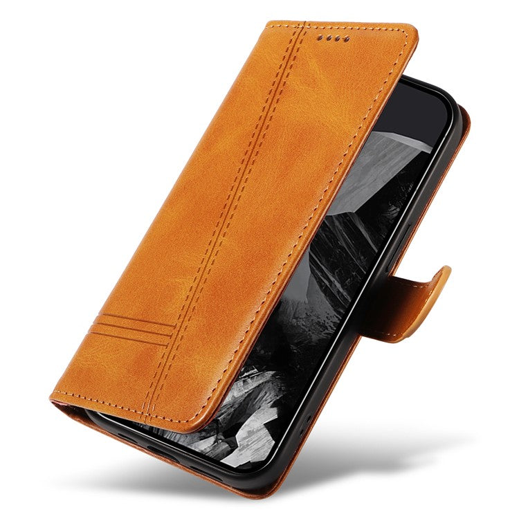 For Google Pixel 9 Pro / Pixel 9 Leather Phone Case with Wallet and Stand Function - Yellow