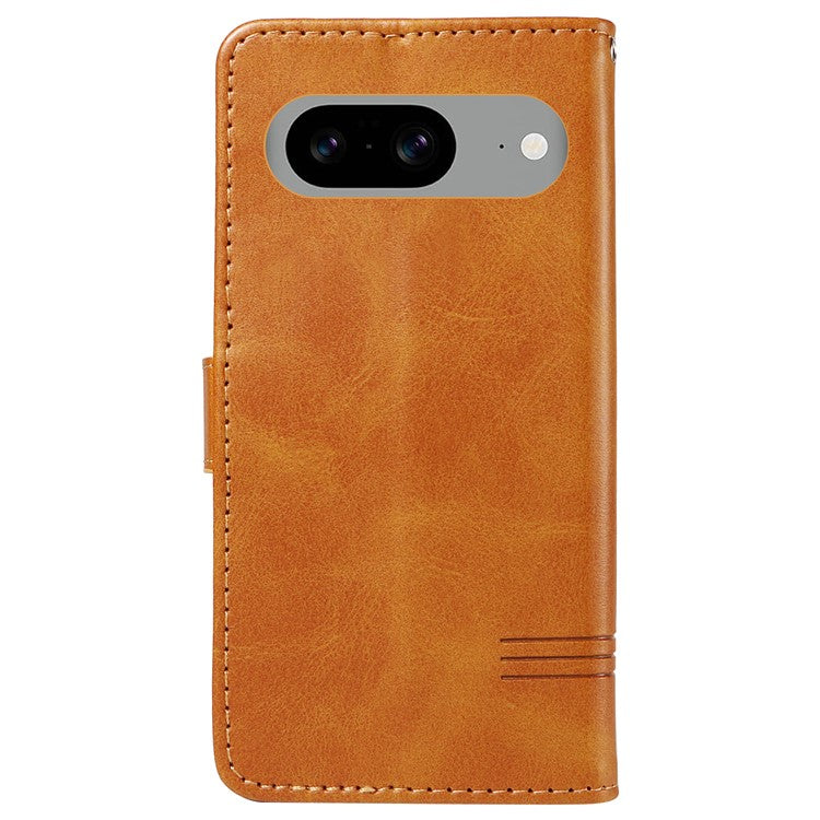 For Google Pixel 8 Case Leather Phone Cover with Wallet and Horizontal Viewing Stand - Yellow