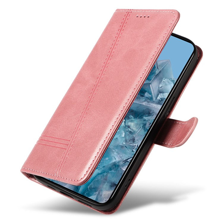 For Google Pixel 8 Pro Wallet Case PU Leather Phone Cover Magnetic Closure - Rose Gold