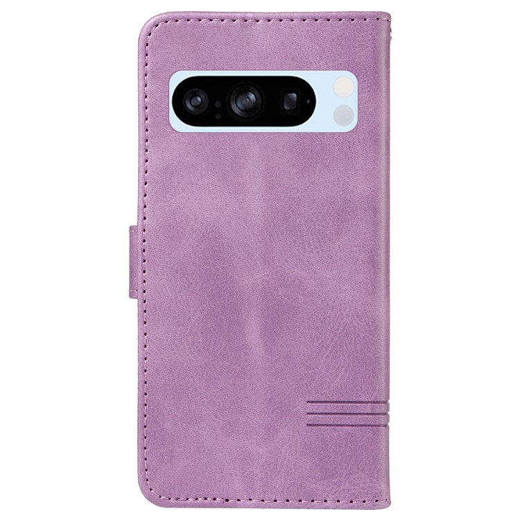 For Google Pixel 8 Pro Wallet Case PU Leather Phone Cover Magnetic Closure - Light Purple