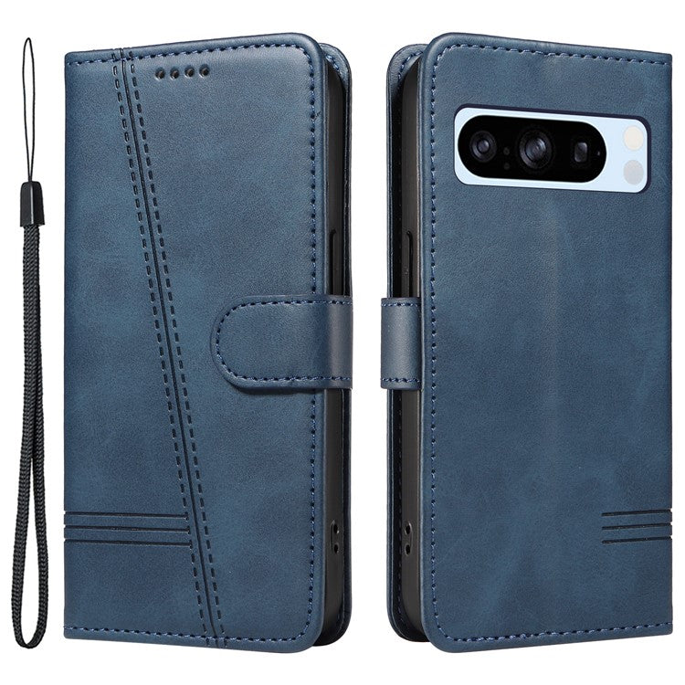 For Google Pixel 8 Pro Wallet Case PU Leather Phone Cover Magnetic Closure - Blue