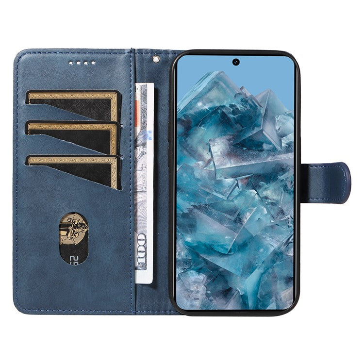 For Google Pixel 8 Pro Wallet Case PU Leather Phone Cover Magnetic Closure - Blue