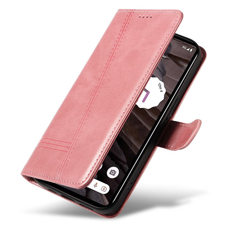 For Google Pixel 7a Case Wallet PU Leather Phone Cover with Stand View - Rose Gold