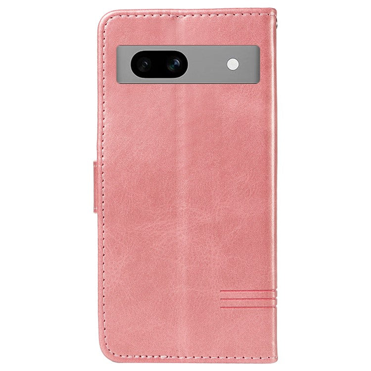 For Google Pixel 7a Case Wallet PU Leather Phone Cover with Stand View - Rose Gold