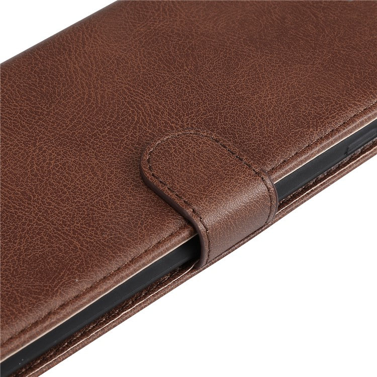 KT Leather Series-2 for vivo Y28 4G Case Leather Phone Cover Card Slots Magnetic Closure - Brown