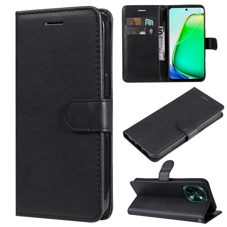 KT Leather Series-2 for vivo Y28 4G Case Leather Phone Cover Card Slots Magnetic Closure - Black