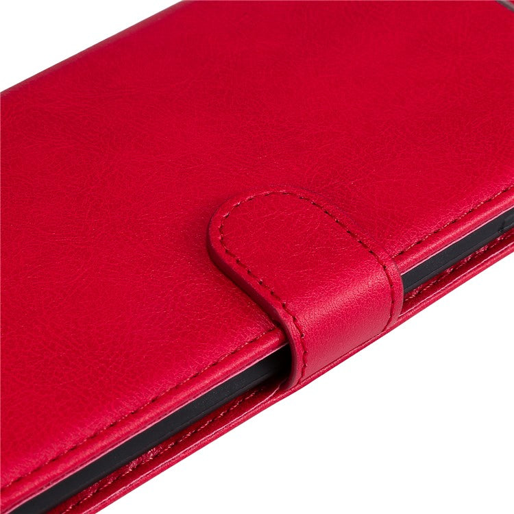 KT Leather Series-2 for vivo Y28 4G Case Leather Phone Cover Card Slots Magnetic Closure - Red