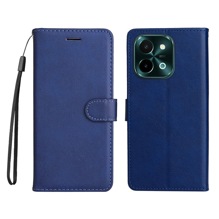 KT Leather Series-2 for vivo Y28 4G Case Leather Phone Cover Card Slots Magnetic Closure - Blue