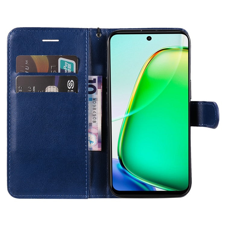 KT Leather Series-2 for vivo Y28 4G Case Leather Phone Cover Card Slots Magnetic Closure - Blue