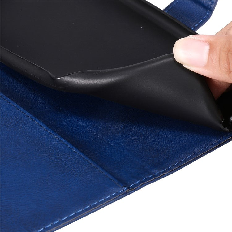 KT Leather Series-2 for vivo Y28 4G Case Leather Phone Cover Card Slots Magnetic Closure - Blue