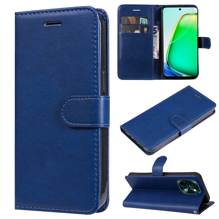 KT Leather Series-2 for vivo Y28 4G Case Leather Phone Cover Card Slots Magnetic Closure - Blue