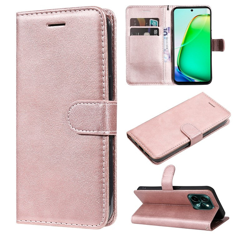 KT Leather Series-2 for vivo Y28 4G Case Leather Phone Cover Card Slots Magnetic Closure - Rose Gold