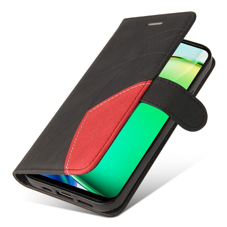 KT Leather Series-1 For vivo Y28 4G Color Splicing Wallet Case Leather Phone Cover - Black