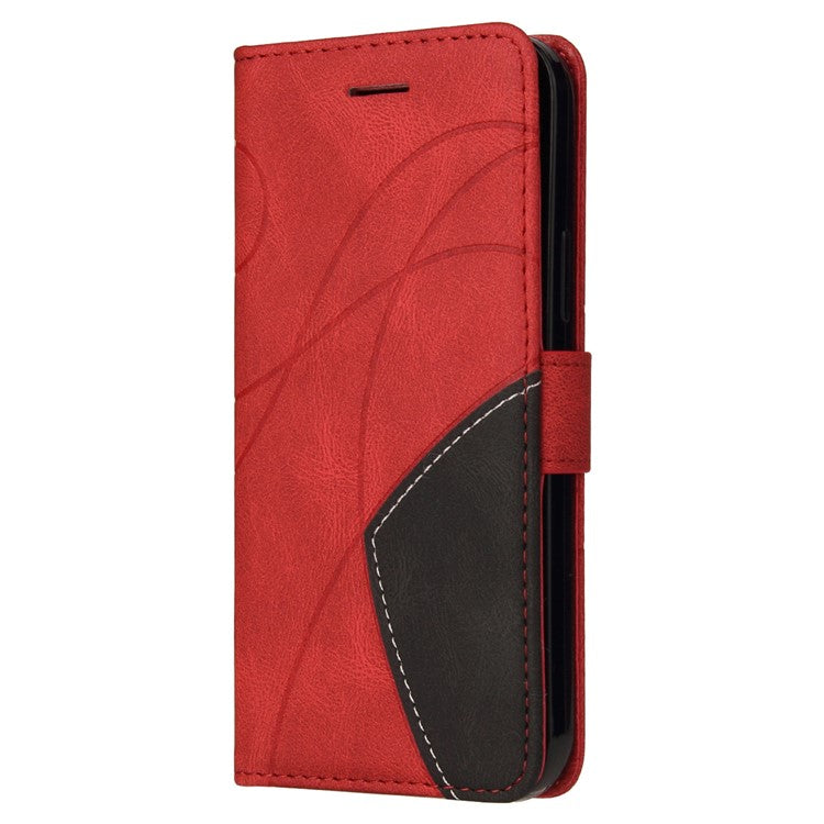 KT Leather Series-1 For vivo Y28 4G Color Splicing Wallet Case Leather Phone Cover - Red