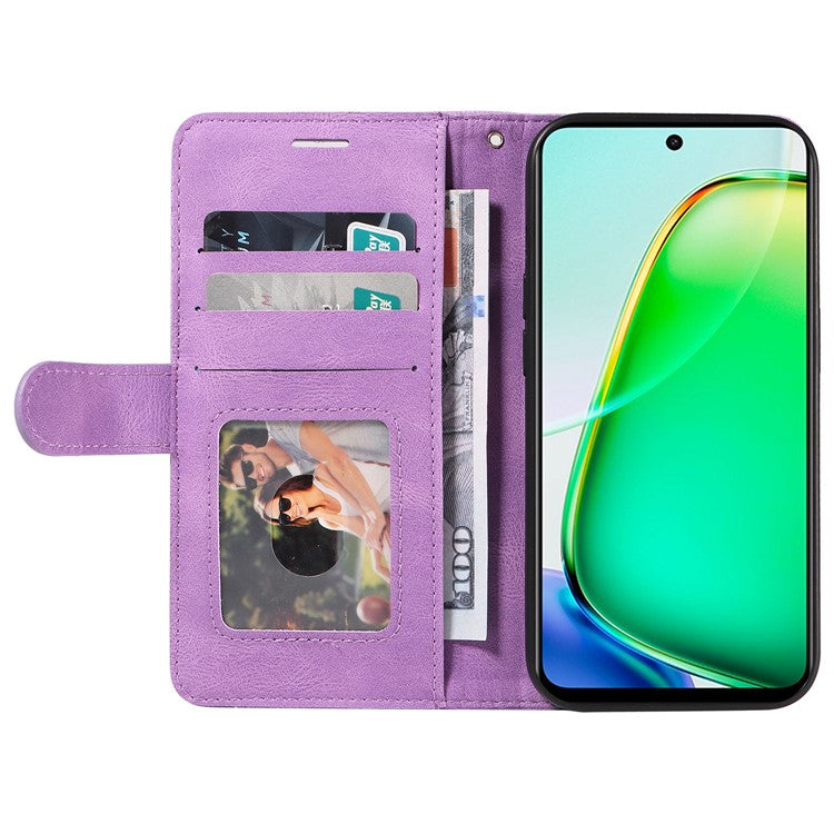 KT Leather Series-1 For vivo Y28 4G Color Splicing Wallet Case Leather Phone Cover - Light Purple