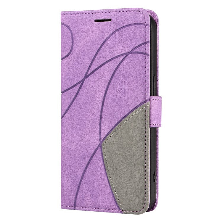 KT Leather Series-1 For vivo Y28 4G Color Splicing Wallet Case Leather Phone Cover - Light Purple