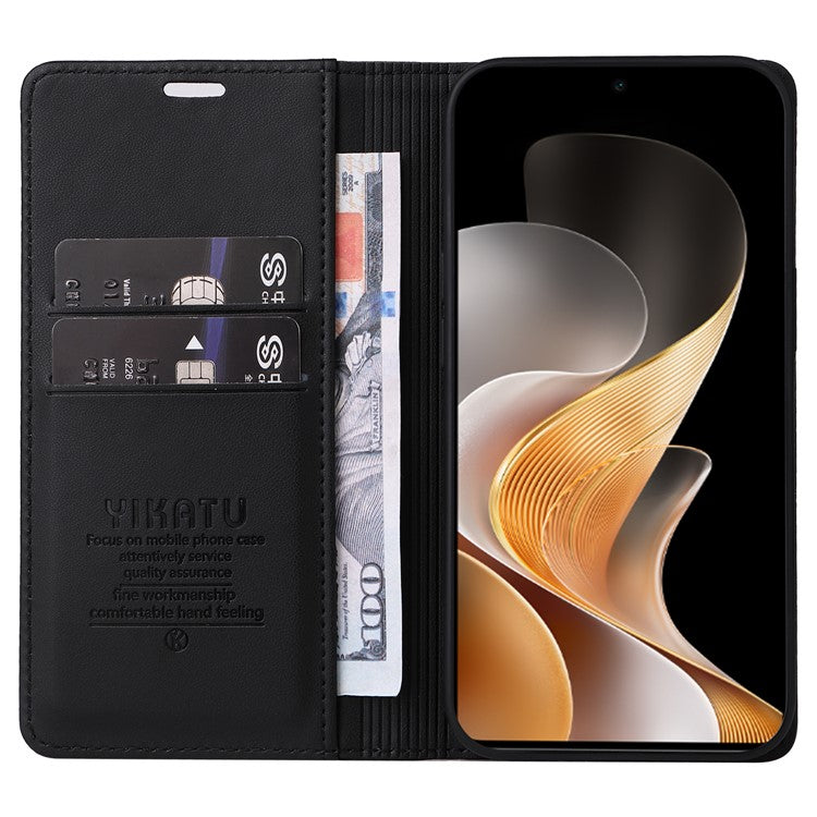 YIKATU YK-001 For vivo S19 5G / V40 5G Case Strong Magnetic Leather Phone Cover - Black